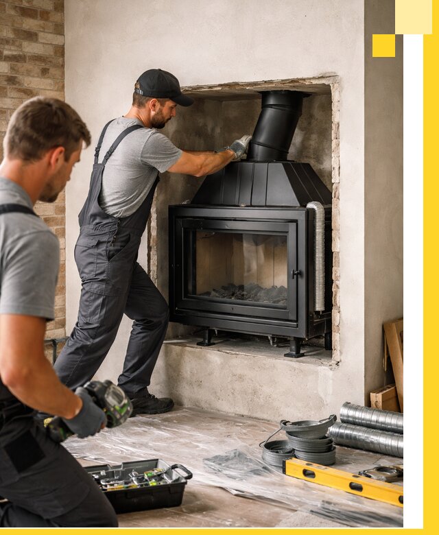 Установка каминных топок в Устях-Джегуте: монтаж, подключение