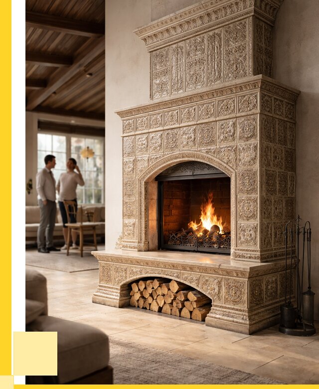 Купить изразцовый камин в Устях-Джегуте от 253075 р. | ЭриданСтд