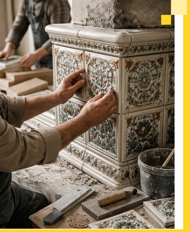 Изразцовые камины под ключ в Устях-Джегуте: проект и монтаж