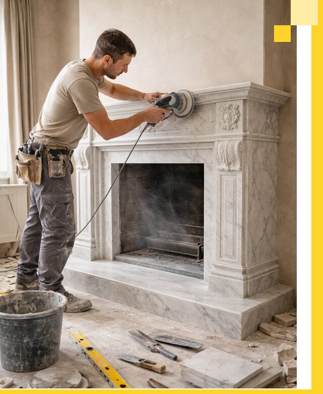 Изготовление и установка мраморных каминов в Устях-Джегуте под ключ