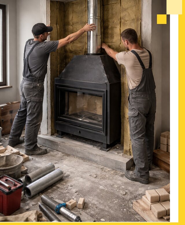 Изготовление и монтаж закрытых каминов в Устях-Джегуте под ключ