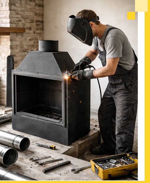 Продажа и установка металлических каминов в Устях-Джегуте под ключ