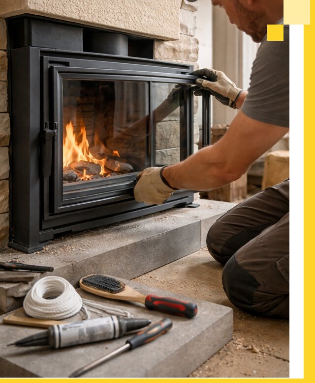 Производство, монтаж и доставка каминов со стеклом в Устях-Джегуте