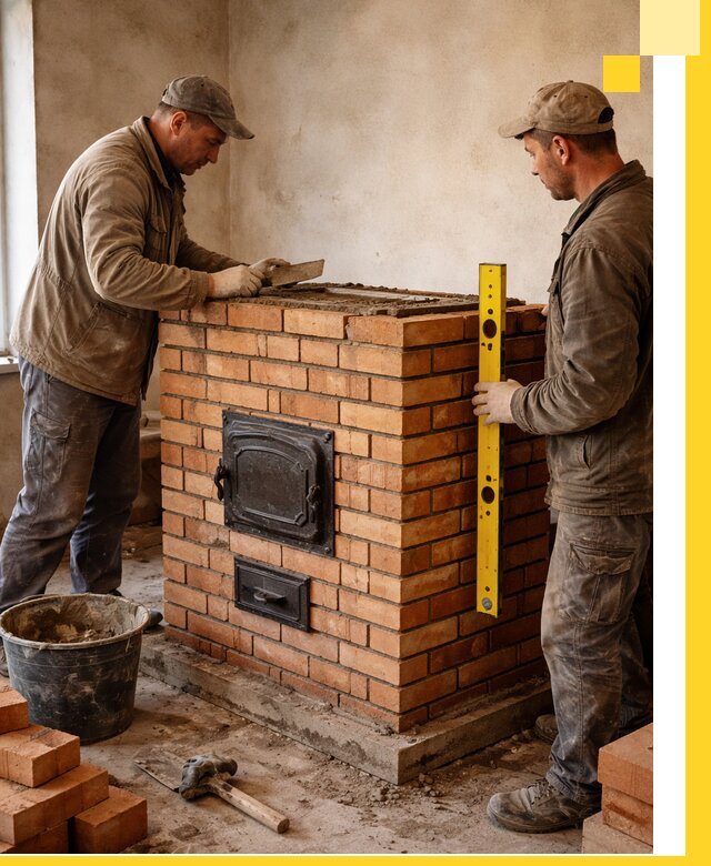 Отопительные печи под ключ в Устях-Джегуте, установка и сборка