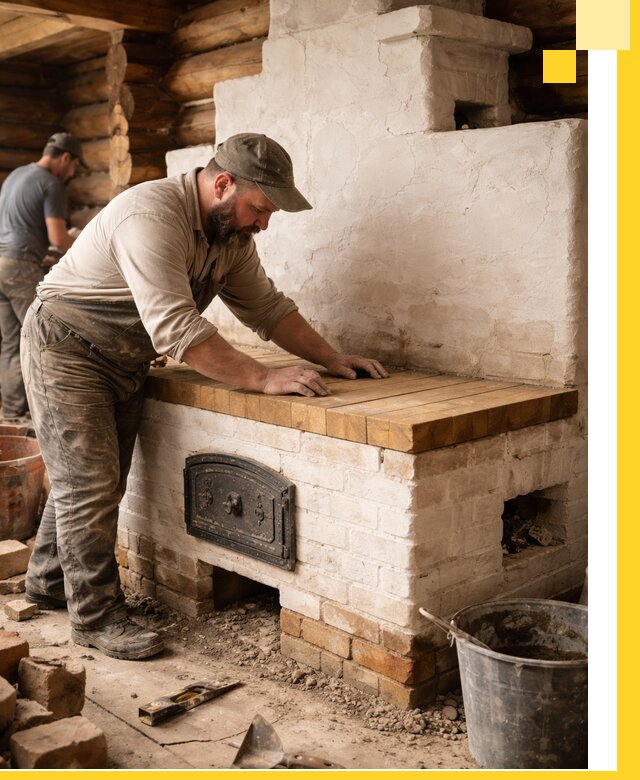 Проектирование и установка русской печи с лежанкой в Устях-Джегуте