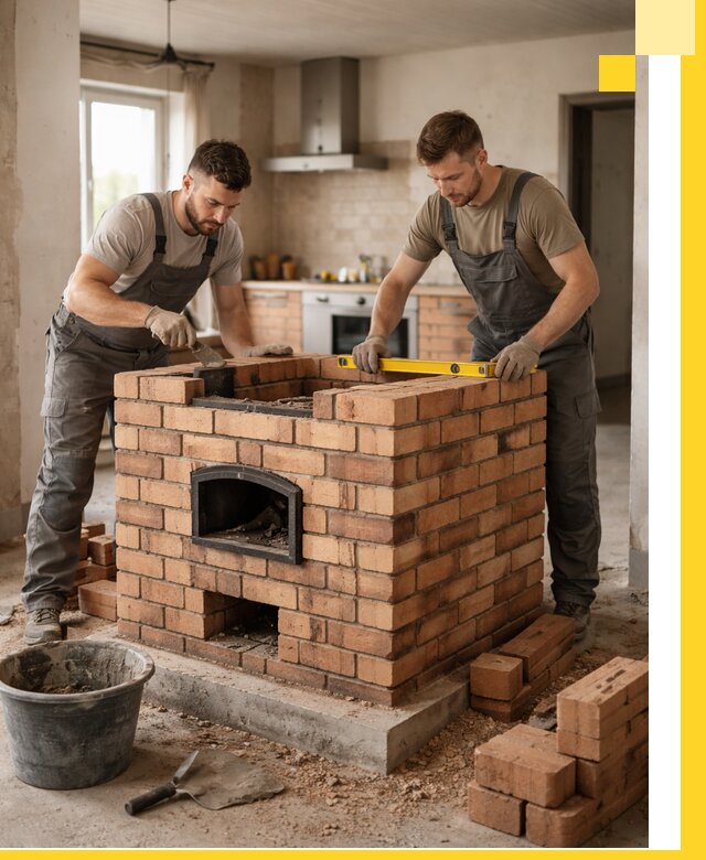 Установка и монтаж печей в частном доме в Устях-Джегуте под ключ