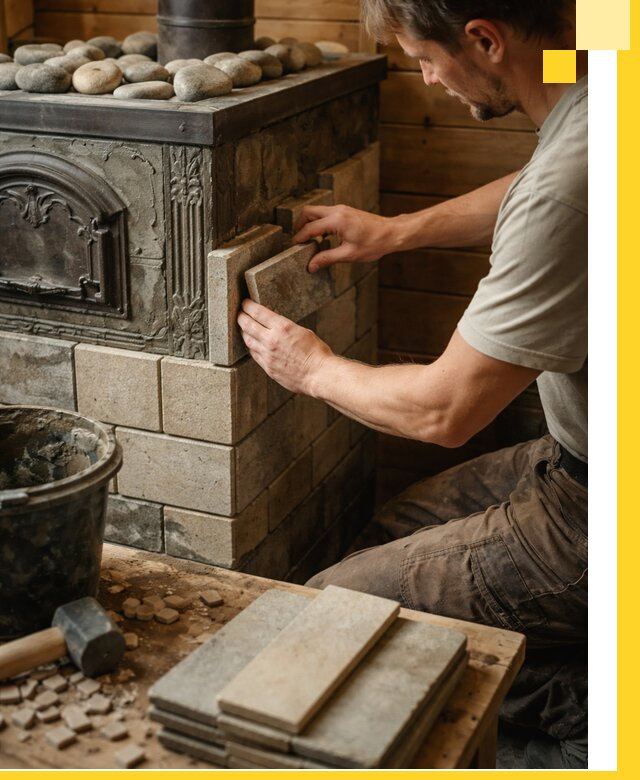 Облицовка банных печей в Устях-Джегуте профессиональная отделка