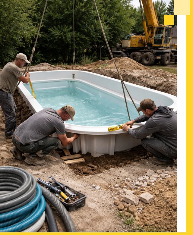 Установка и монтаж композитных бассейнов под ключ в Устях-Джегуте