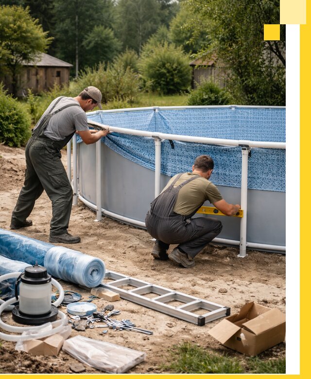 Установка и монтаж каркасных бассейнов в Устях-Джегуте под ключ