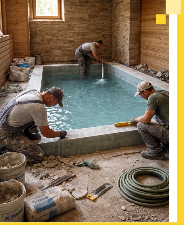 Проектирование и строительство бассейнов для бани в Устях-Джегуте