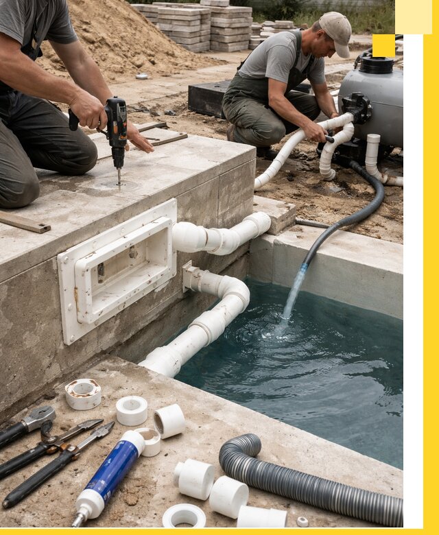 Строительство скиммерных бассейнов под ключ в Устях-Джегуте