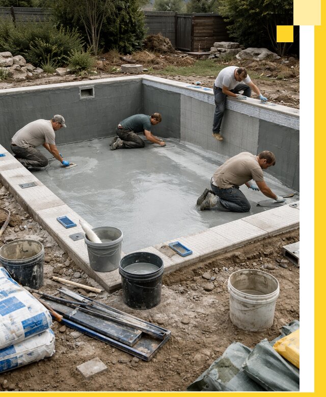 Изготовление и монтаж чаши бассейна под ключ в Устях-Джегуте