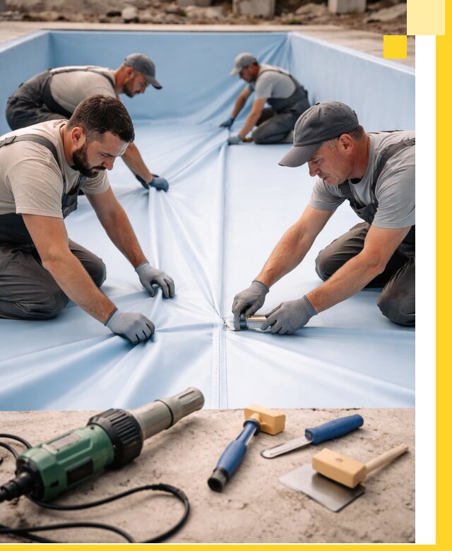 ПВХ пленка для бассейнов с монтажом и гарантией в Устях-Джегуте