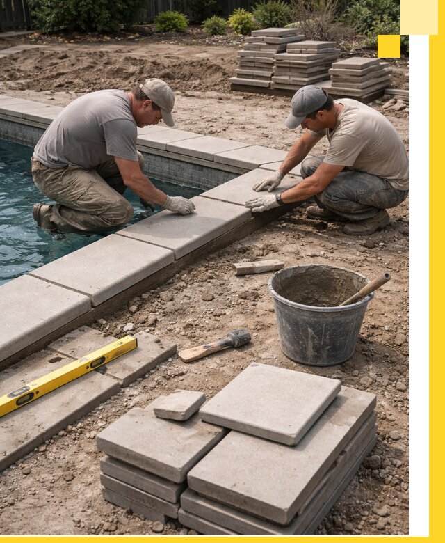 Установка и изготовление копингового камня для бассейнов в Устях-Джегуте