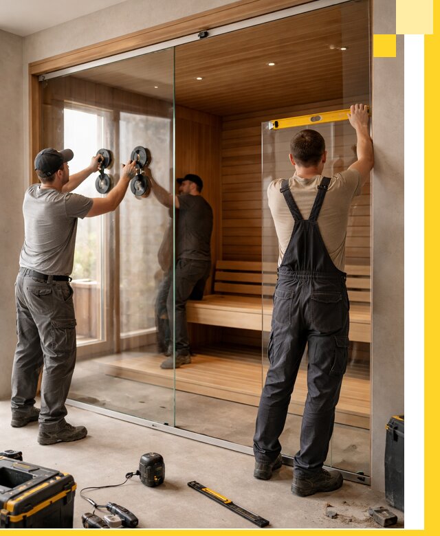 Производство и монтаж стеклянных саун под ключ в Устях-Джегуте