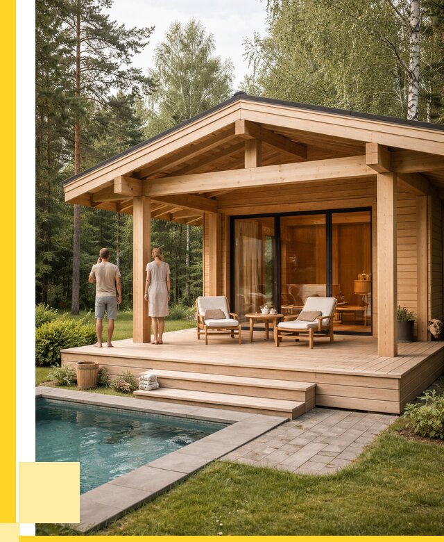 Бани с террасой под ключ в Устях-Джегуте от 607380 р. | ЭриданСтд