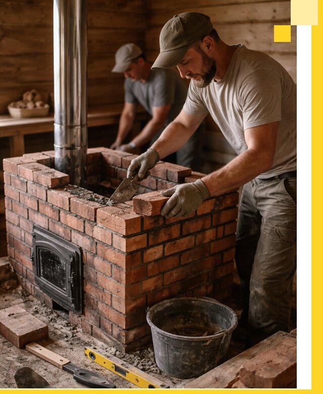 Кирпичные печи для бани под ключ в Устях-Джегуте, проект и монтаж