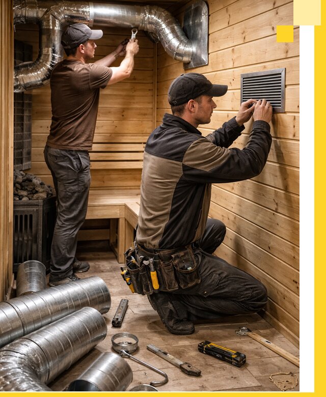 Проектирование и монтаж вентиляции бани в Устях-Джегуте под ключ