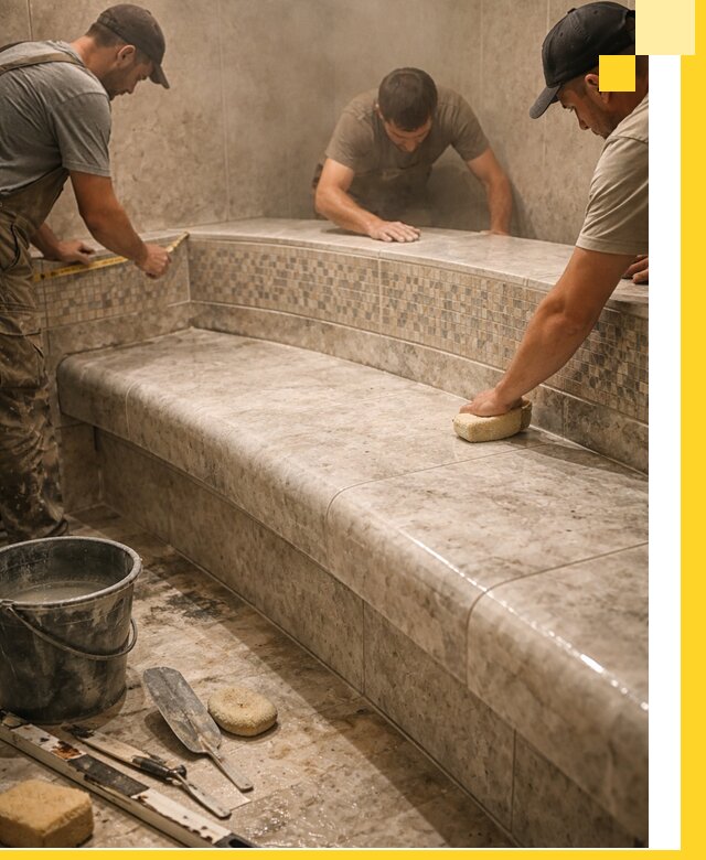 Изготовление и установка сидений для хамама в Устях-Джегуте